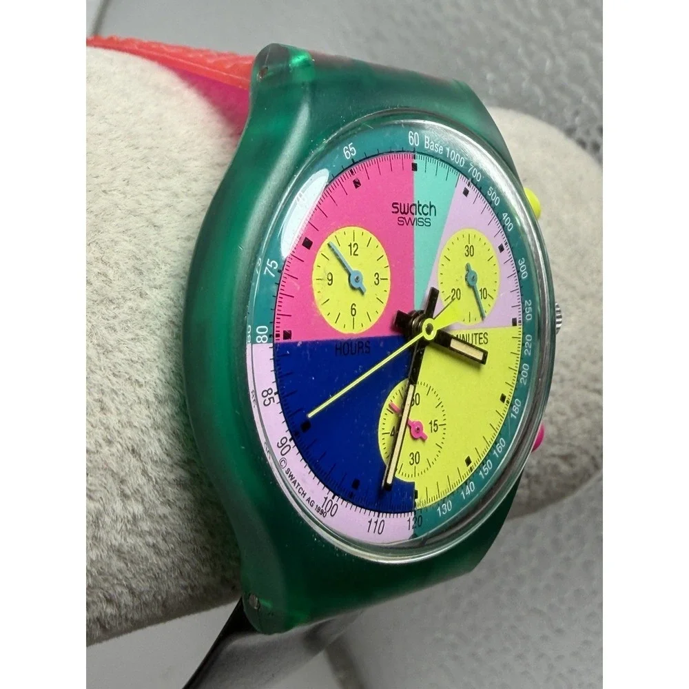 Swatch Flash Arrow SCL100 New Battery AG1990 1991 Vintage 37MM 7.75